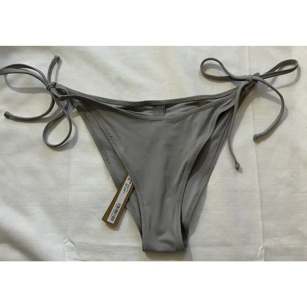Skims NWT Recycled Swim Dippie Tie Bikini Bottom Chrome Size Medium